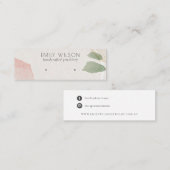 抽象芸術赤面自然緑スタッドイヤリングディスプレイ スキニー名刺 (正面/裏面)