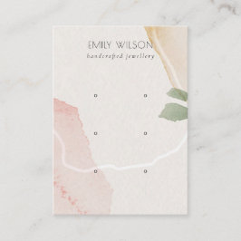 抽象芸術赤面自然緑3スタッドイヤリングディスプレイ 名刺