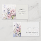 抽象芸術赤面薄紫水カラーバラフローラバンチ 名刺 (正面/裏面)