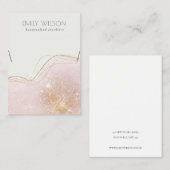 抽象芸術赤面金ゴールドグリッターシャイニーネックレスディスプレイ 名刺 (正面/裏面)