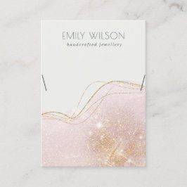 抽象芸術赤面金ゴールドグリッターシャイニーネックレスディスプレイ 名刺