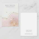 抽象芸術赤面金ゴールドグリッター2イヤリングディスプレイ 名刺 (正面/裏面)