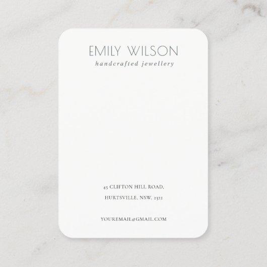 抽象芸術赤面金ゴールド水彩イヤリングディスプレイ 名刺 (裏面)