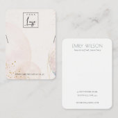 抽象芸術赤面金ゴールド水色ネックレスディスプレイ 名刺 (正面/裏面)