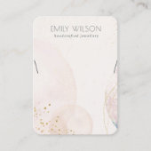 抽象芸術赤面金ゴールド水色ネックレスディスプレイ 名刺 (正面)