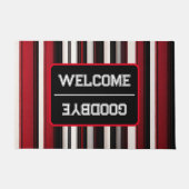 抽象芸術赤黒線トレンディーコレクション ドアマット (正面)