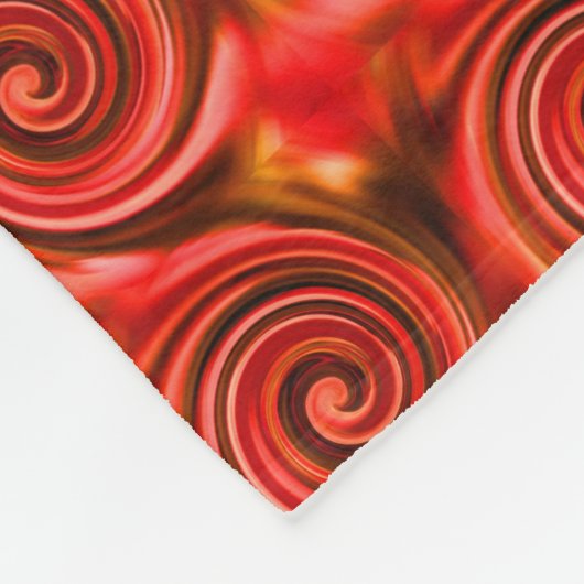 抽象芸術赤黒黄色の渦巻き フリースブランケット (角)