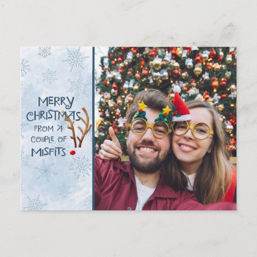 抽象芸術赤鼻トナカイ、ミスフィット シーズンポストカード (正面)