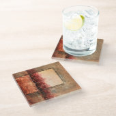 抽象芸術赤 ガラスコースター (アングル)