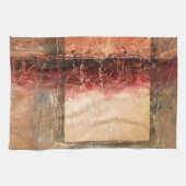 抽象芸術赤 キッチンタオル (横)