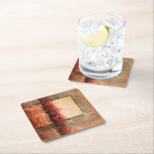 抽象芸術赤 スクエアペーパーコースター (インサイチュ)