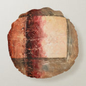 抽象芸術赤 ラウンドクッション (裏面)