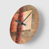 抽象芸術赤 ラウンド壁時計 (傾斜)