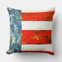 抽象芸術赤、白、青の旗のような正方形 クッション
