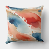 抽象芸術赤、白、青の水色 クッション (裏面)