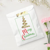 抽象芸術赤、緑、金ゴールドクリスマスツリー フェイバーバッグ (封をした状態)