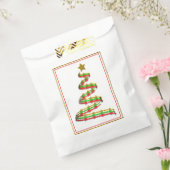 抽象芸術赤、緑、金ゴールドクリスマスツリー フェイバーバッグ (封をした状態)