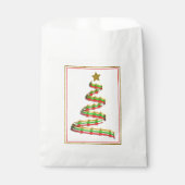 抽象芸術赤、緑、金ゴールドクリスマスツリー フェイバーバッグ (正面)