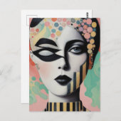 抽象芸術超現実女性 ポストカード (正面/裏面)