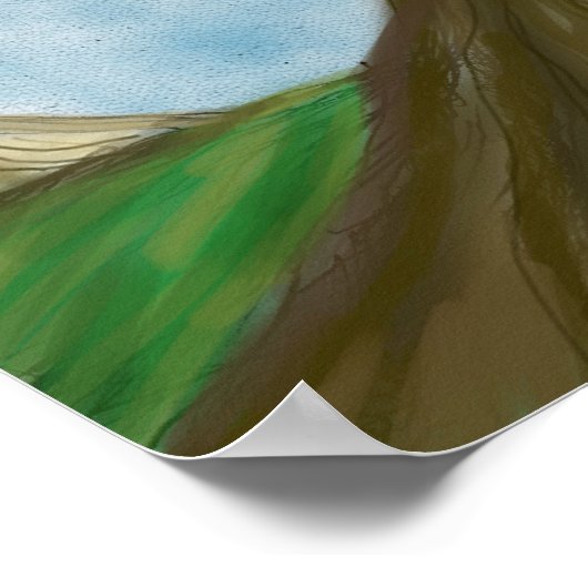 抽象芸術超現実的ファンタジーアートフローラ ポスター (角)