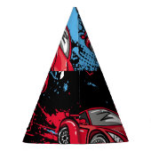 抽象芸術車グランジ、子供っぽいパターン。 パーティーハット (裏面)