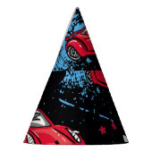 抽象芸術車グランジ、子供っぽいパターン。 パーティーハット (左)