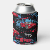 抽象芸術車グランジ、子供っぽいパターン。 缶クーラー (缶裏面)