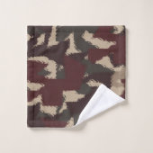 抽象芸術軍隊迷彩模様 バスタオルセット (ウォッシュタオル)