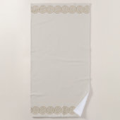 抽象芸術軽砂ベージュ上のスパイラル円 ビーチタオル (正面)