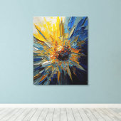 抽象芸術輝くヒマワリファインアート キャンバスプリント (インサイチュ (ウッドフロア))