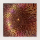 抽象芸術輝く茶色の植物がフラクタル芸術を打つ ジグソーパズル (横)