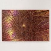 抽象芸術輝く茶色の植物がフラクタル芸術を打つ ジグソーパズル (横)