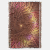 抽象芸術輝く茶色の植物がフラクタル芸術を打つ スローブランケット (正面縦)