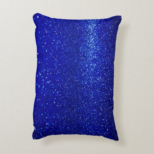 抽象芸術輝く青いグリッター背景 アクセントクッション (裏面(縦))