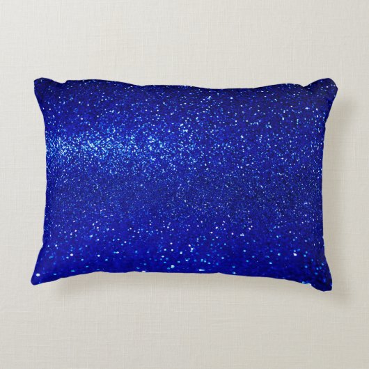 抽象芸術輝く青いグリッター背景 アクセントクッション (裏面)