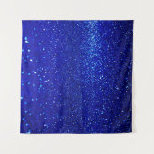 抽象芸術輝く青いグリッター背景 タペストリー (正面(横))