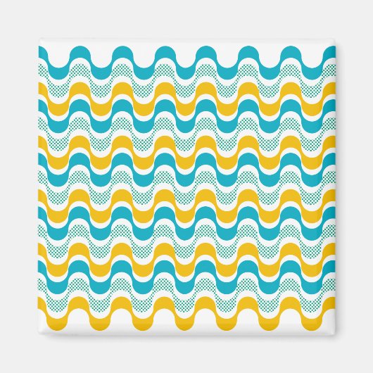 抽象芸術逆波パターン マグネット (正面)