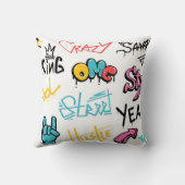 抽象芸術通りグラフィティレタリング要素g クッション (裏面)
