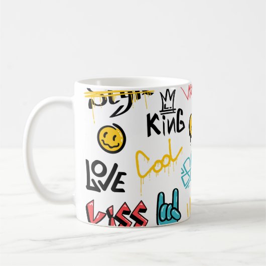 抽象芸術通りグラフィティレタリング要素g コーヒーマグカップ (左)