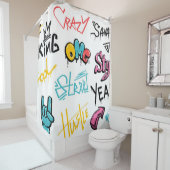 抽象芸術通りグラフィティレタリング要素g シャワーカーテン (インサイチュ)