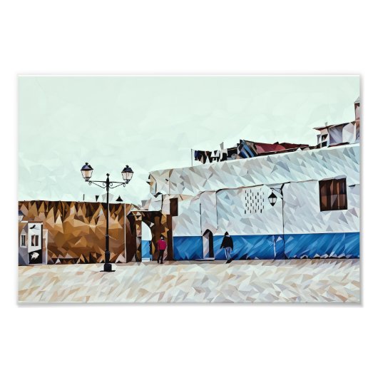 抽象芸術通りシーン(ジオメトカラフルリ) フォトプリント            (正面)