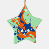 抽象芸術造幣局グリーンモダンアール絵を描スプラッシュ セラミックオーナメント (右)