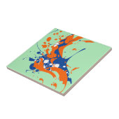 抽象芸術造幣局グリーンモダンアール絵を描スプラッシュ タイル (側面)