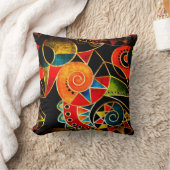 抽象芸術部族の民族幾何学的パターン明るい クッション (ブランケット)