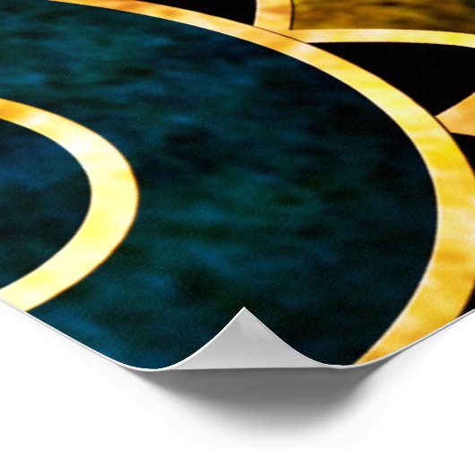 抽象芸術部族の民族幾何学的パターン明るい ポスター (角)