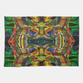 抽象芸術部族スタイルデザイン、彫刻 キッチンタオル (横)