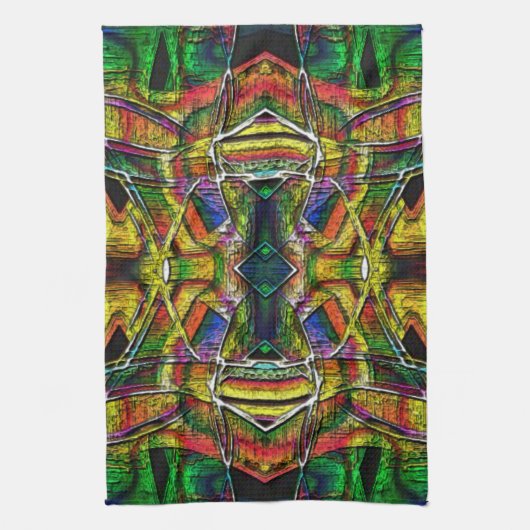 抽象芸術部族スタイルデザイン、彫刻 キッチンタオル (縦)