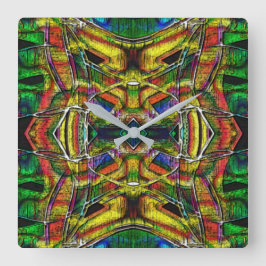 抽象芸術部族スタイルデザイン、彫刻 スクエア壁時計