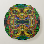 抽象芸術部族スタイルデザイン、彫刻 ラウンドクッション (正面)
