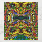 抽象芸術部族スタイルデザイン、彫刻 ワインラベル (シングルラベル)